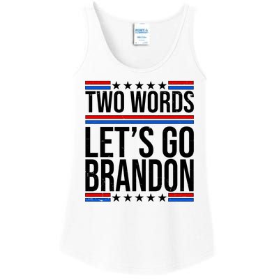 Two Words Let's Go Brandon Ladies Essential Tank