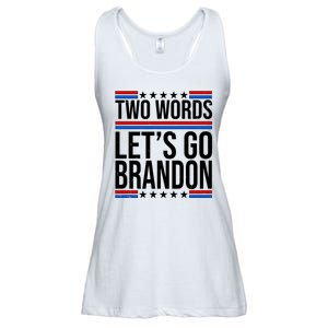 Two Words Let's Go Brandon Ladies Essential Flowy Tank