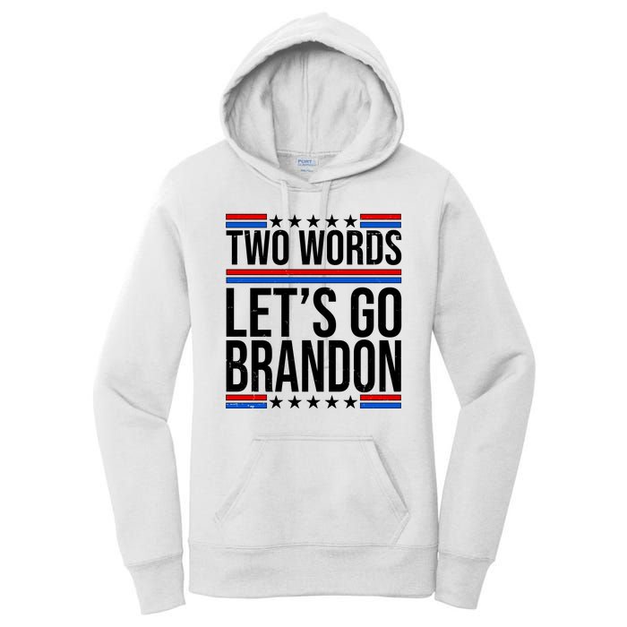 Two Words Let's Go Brandon Women's Pullover Hoodie