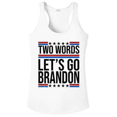 Two Words Let's Go Brandon Ladies PosiCharge Competitor Racerback Tank