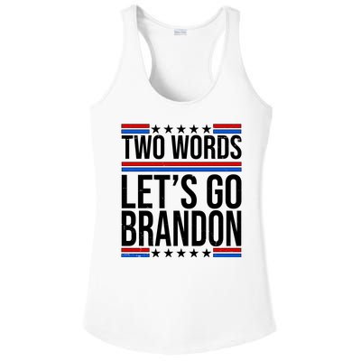 Two Words Let's Go Brandon Ladies PosiCharge Competitor Racerback Tank