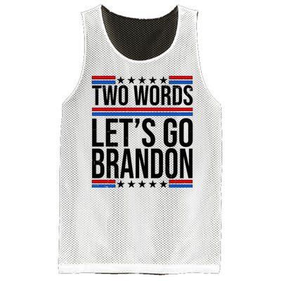 Two Words Let's Go Brandon Mesh Reversible Basketball Jersey Tank