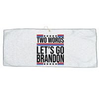 Two Words Let's Go Brandon Large Microfiber Waffle Golf Towel