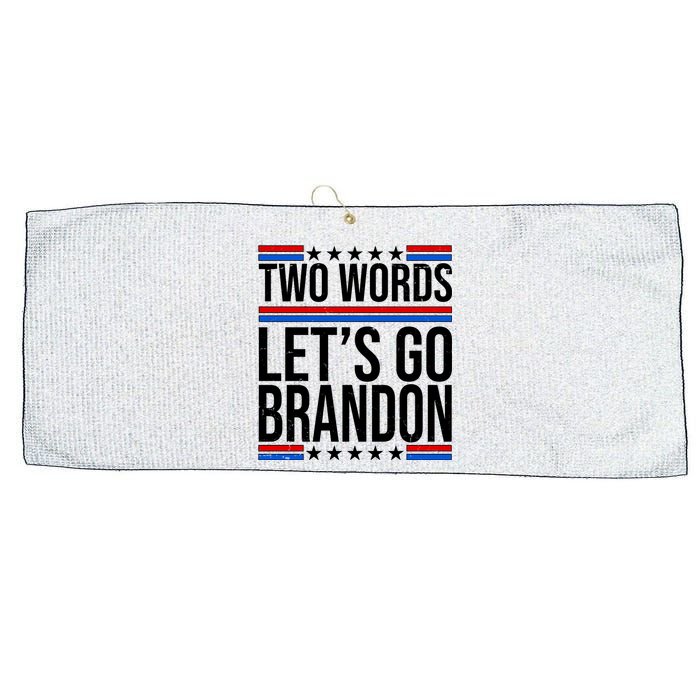 Two Words Let's Go Brandon Large Microfiber Waffle Golf Towel