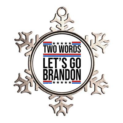 Two Words Let's Go Brandon Metallic Star Ornament