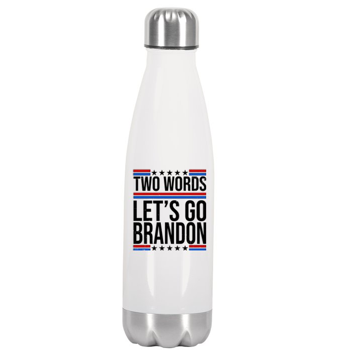 Two Words Let's Go Brandon Stainless Steel Insulated Water Bottle