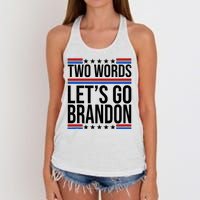 Two Words Let's Go Brandon Women's Knotted Racerback Tank