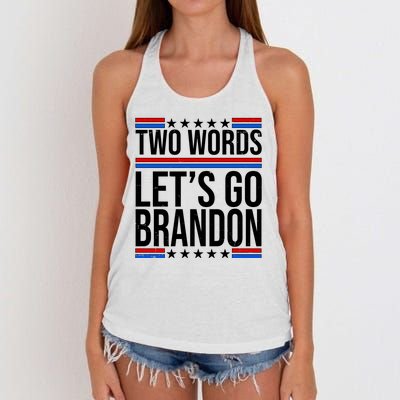 Two Words Let's Go Brandon Women's Knotted Racerback Tank