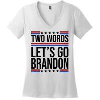 Two Words Let's Go Brandon Women's V-Neck T-Shirt