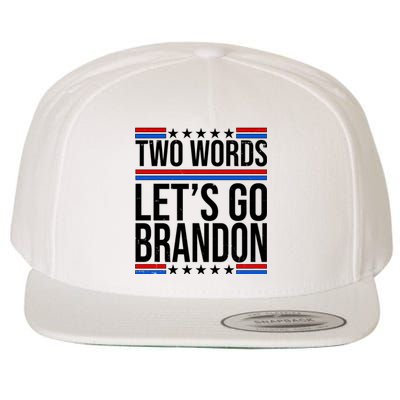 Two Words Let's Go Brandon Wool Snapback Cap