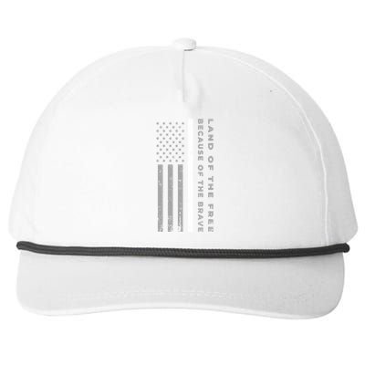 Thin White Line Land Of The Free Because Of The Brave Gift Snapback Five-Panel Rope Hat