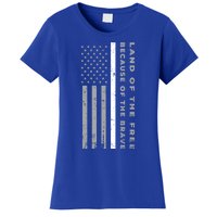 Thin White Line Land Of The Free Because Of The Brave Gift Women's T-Shirt