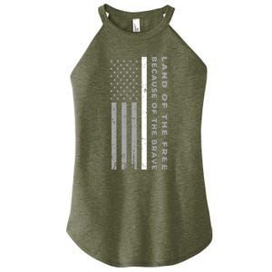 Thin White Line Land Of The Free Because Of The Brave Gift Women's Perfect Tri Rocker Tank