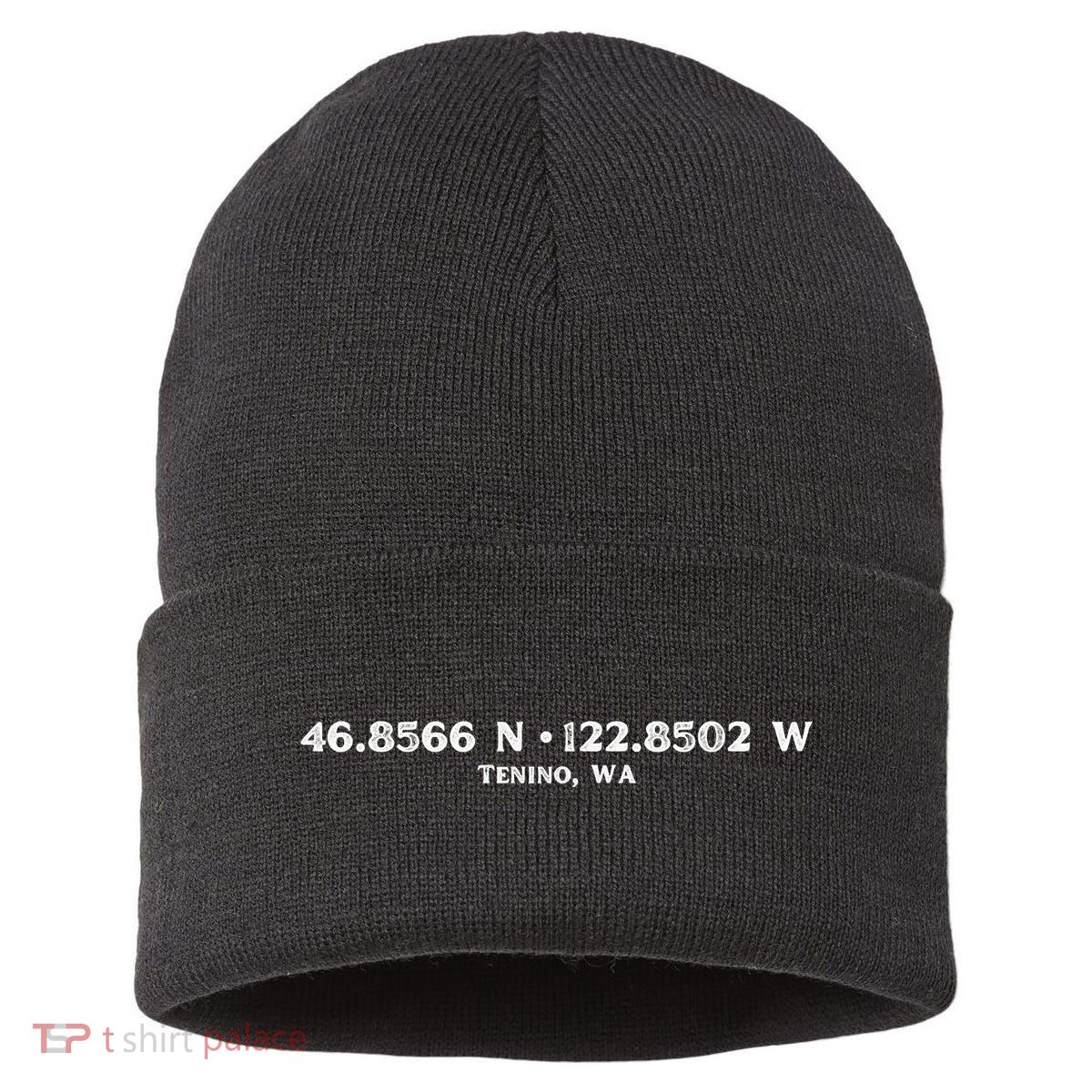 Tenino, WA Location Coordinates Sustainable Knit Beanie