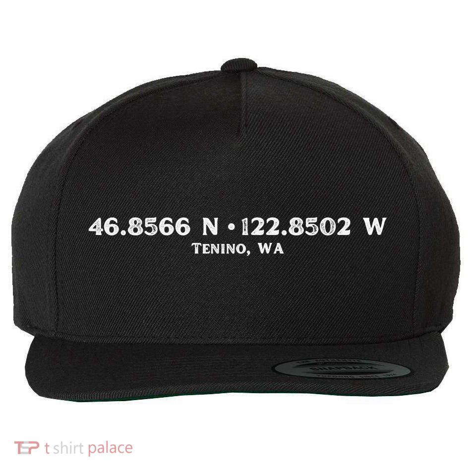 Tenino, WA Location Coordinates Wool Snapback Cap