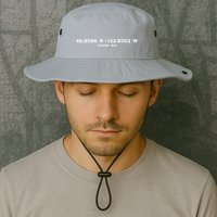 Tenino, WA Location Coordinates Bucket Hat