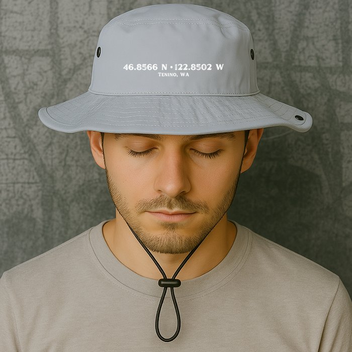 Tenino, WA Location Coordinates Bucket Hat