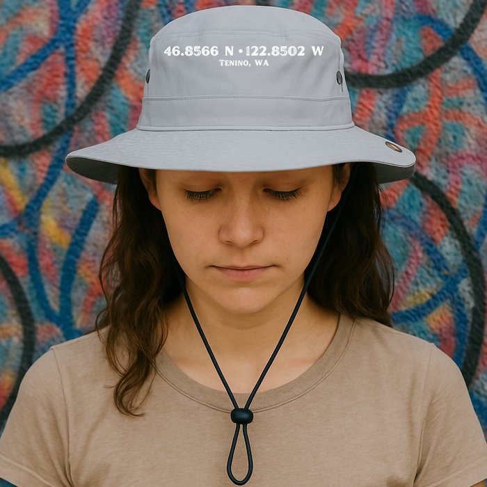 Tenino, WA Location Coordinates Bucket Hat