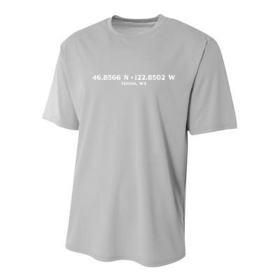 Tenino, WA Location Coordinates Youth Performance Sprint T-Shirt