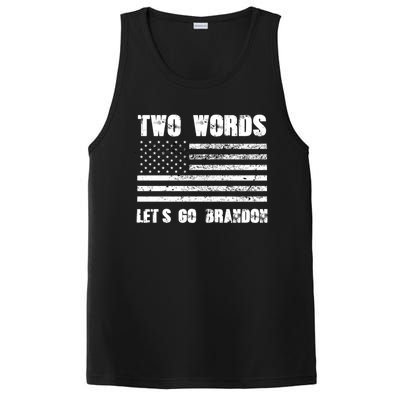 Two Words Let's Go Brandon US Flag Political Meme Lets Go Brandon PosiCharge Competitor Tank