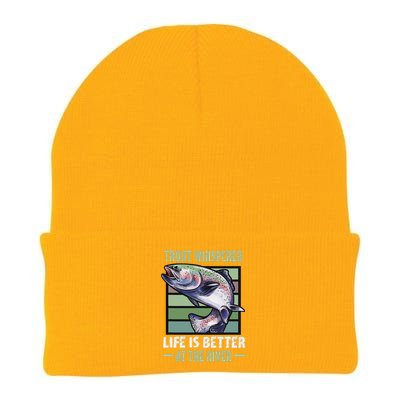 Trout Whisperer Life Is Better At The River Fly Fishing Knit Cap Winter Beanie