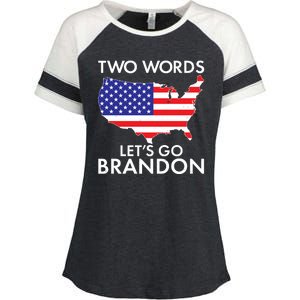 Two Words Let's Go Brandon Enza Ladies Jersey Colorblock Tee