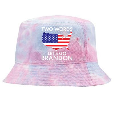 Two Words Let's Go Brandon Tie-Dyed Bucket Hat