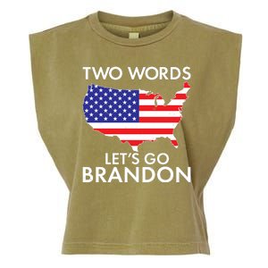 Two Words Let's Go Brandon Garment-Dyed Women's Muscle Tee