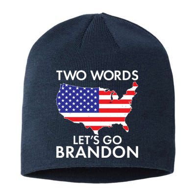 Two Words Let's Go Brandon Sustainable Beanie