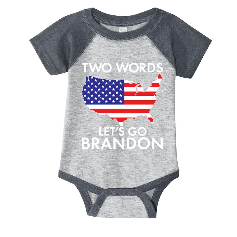 Two Words Let's Go Brandon Infant Baby Jersey Bodysuit