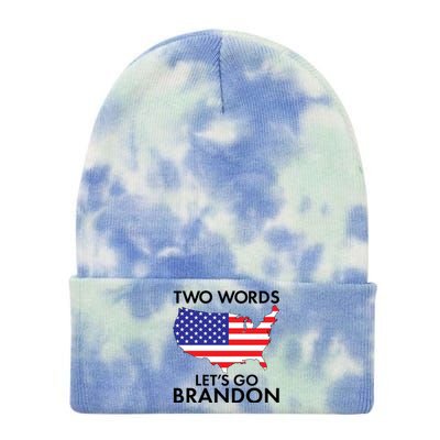 Two Words Let's Go Brandon Tie Dye 12in Knit Beanie