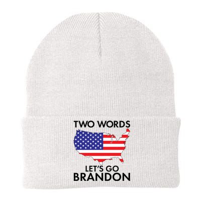 Two Words Let's Go Brandon Knit Cap Winter Beanie