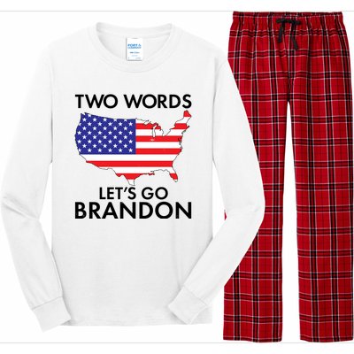 Two Words Let's Go Brandon Long Sleeve Pajama Set