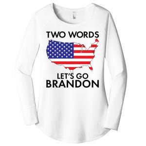 Two Words Let's Go Brandon Women's Perfect Tri Tunic Long Sleeve Shirt