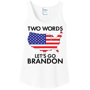 Two Words Let's Go Brandon Ladies Essential Tank