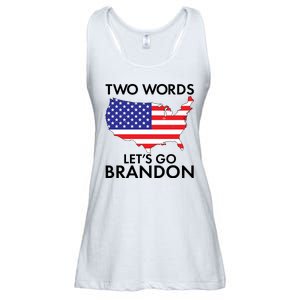 Two Words Let's Go Brandon Ladies Essential Flowy Tank