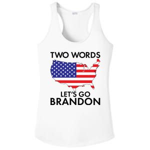 Two Words Let's Go Brandon Ladies PosiCharge Competitor Racerback Tank