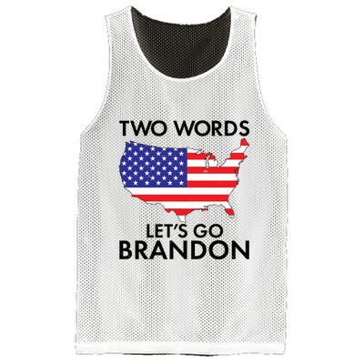 Two Words Let's Go Brandon Mesh Reversible Basketball Jersey Tank