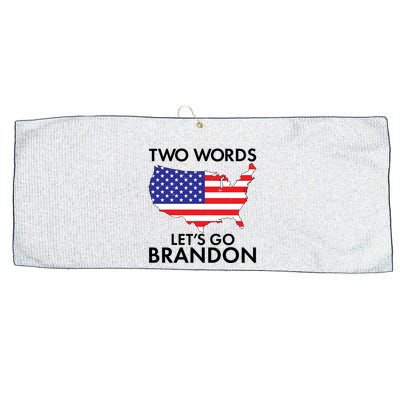 Two Words Let's Go Brandon Large Microfiber Waffle Golf Towel