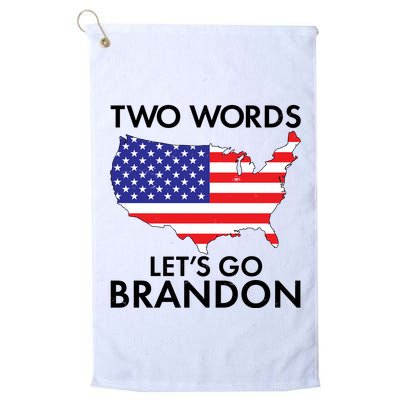Two Words Let's Go Brandon Golf Towel