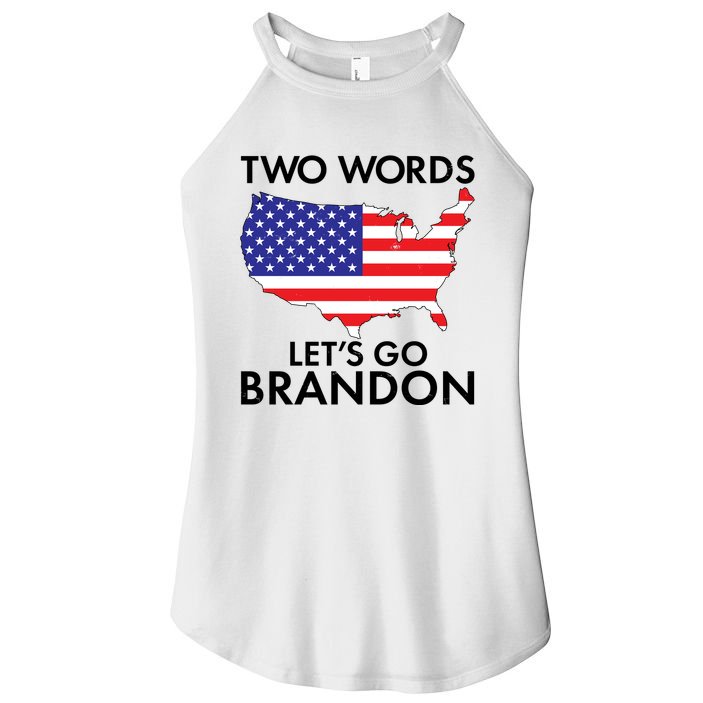 Two Words Let's Go Brandon Women's Perfect Tri Rocker Tank