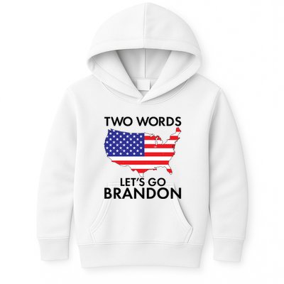 Two Words Let's Go Brandon Kids Hoodie
