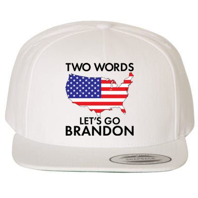 Two Words Let's Go Brandon Wool Snapback Cap