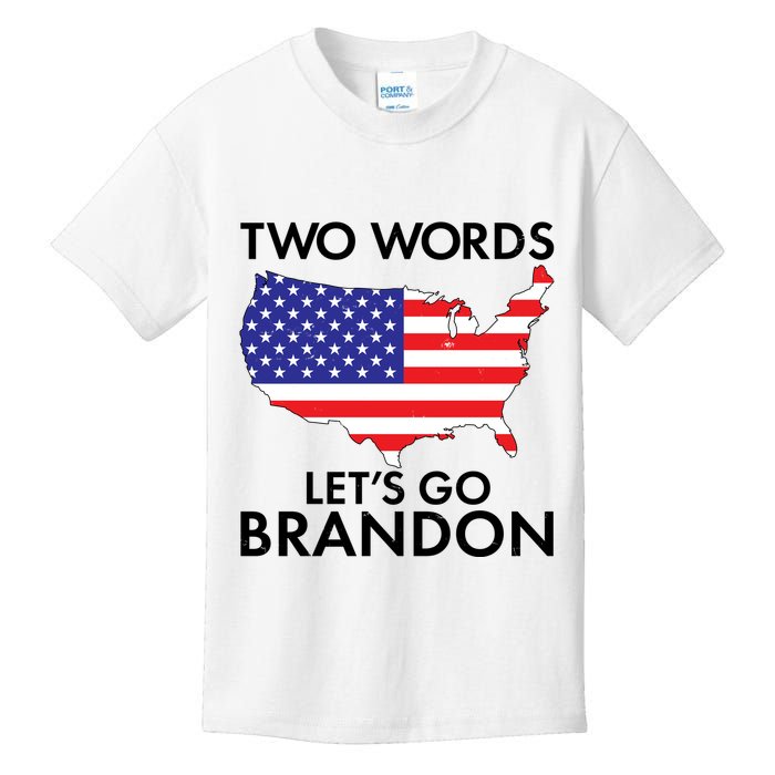 Two Words Let's Go Brandon Kids T-Shirt