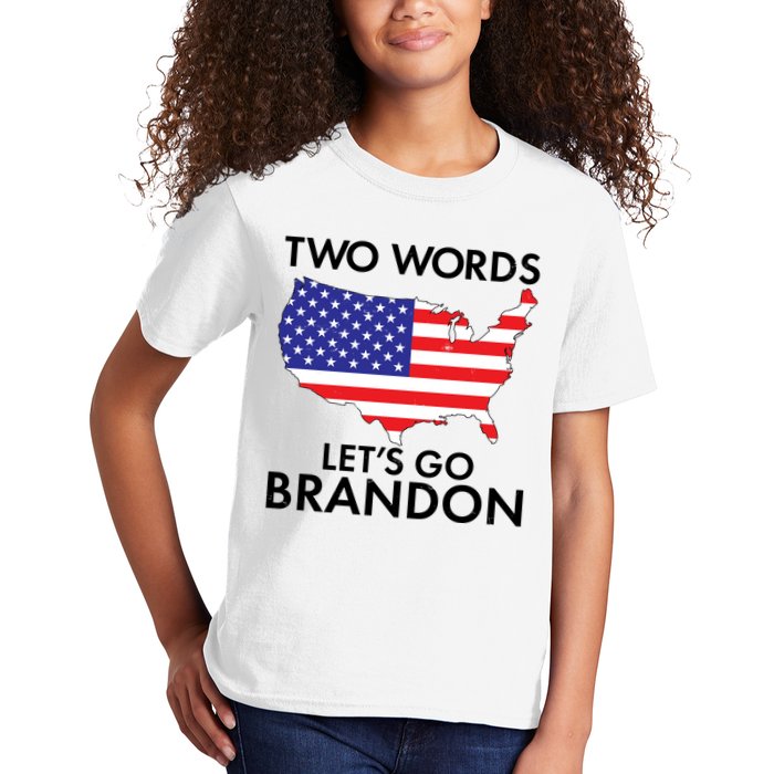 Two Words Let's Go Brandon Kids T-Shirt