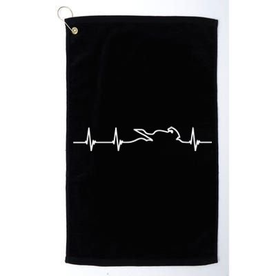 Two Wheels Lovers Motorcycle Heartbeat Cute Gift Platinum Collection Golf Towel