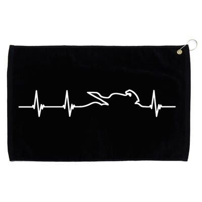 Two Wheels Lovers Motorcycle Heartbeat Cute Gift Grommeted Golf Towel