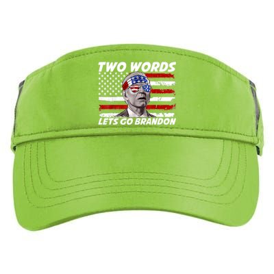 Two Words Let's Go Brandon US Flag Political American Adult Drive Performance Visor