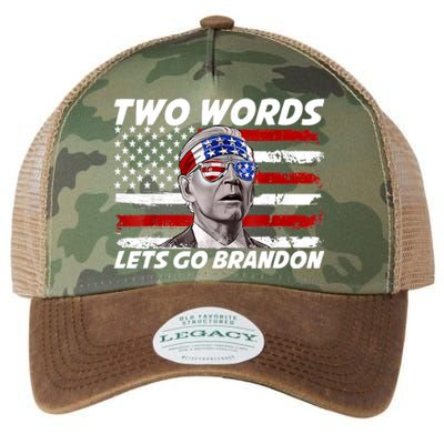 Two Words Let's Go Brandon US Flag Political American Legacy Tie Dye Trucker Hat