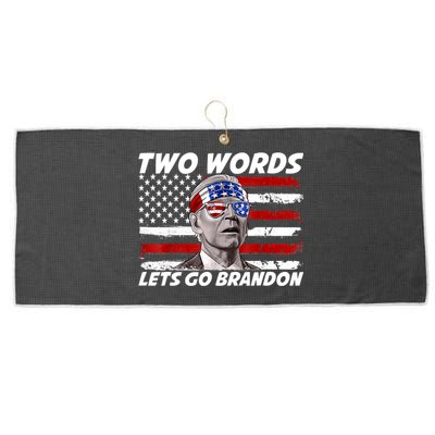 Two Words Let's Go Brandon US Flag Political American Large Microfiber Waffle Golf Towel